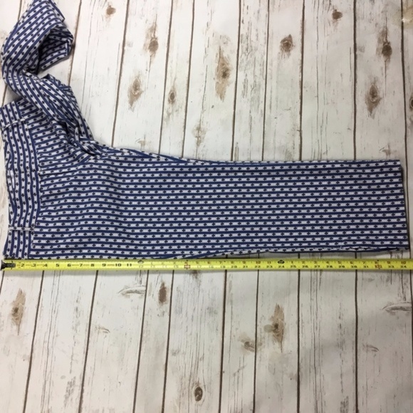 Blue White Striped Floral Pants by Ann Taylor LOFT - Picture 7 of 8